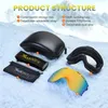 Óculos de esqui óculos de esqui magnético snowboard óculos para homens mulheres snowmobile esqui óculos de camada dupla lente anti-nevoeiro uv400 óculos de neve 231115