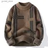 Męskie swetry moda jesienna zima unisex krata w szachowniczo Sweter z długim rękawem mężczyźni kobiety pullover ciepłe dzianinowe wierzchołki Q231115