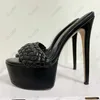 Olomm High Quality Women Summer Sandals Stiletto Heels Open Toe Elegant Black Ladies Party Shoes US Size 35 43 44 45 46 47