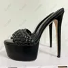 Olomm Sandali estivi da donna di alta qualità Tacchi a spillo Open Toe Eleganti scarpe da donna nere da festa Taglia USA 35 43 44 45 46 47