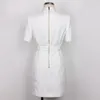 Casual Dresses Spring and Summer 2023 Fashion Ten-Word Pattern Silk Belt Short Sleeve Slim Temperament Pendlar Suit Dress Wholesa