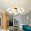 Lampadari Lampadario a bolle di vetro creativo moderno a LED Illuminazione per lampada a sospensione a sfera per apparecchi di illuminazione a sospensione da pranzo di lusso