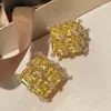 Boucles d'oreilles pendantes en Zircon brillant pour femmes, bijoux de luxe, Cube vert, Vintage, élégance française, espagne et américaine, cadeaux, 2023