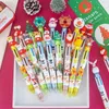 Balpennen 36 stuks Kerstcadeaus Schattig Cartoon Kerstmis Zes kleuren balpen Veelkleurige pen Presspen Klasse Briefpapier Klasse beloningen 231115