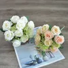 Hot Trend Bulk Artificial Silk Rose Bouquet Artificial 10 Heads Rose Flowers Small Rose Bouquet For Wedding Home Decoration Bridal Bouquet