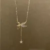 Подвесные ожерелья Золото -цветовое ожерелье для женщин Ключица Звезда Твиблат Фея подруга Подарок украшения аксессуары