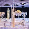 Vases 10pcs)Gold Metal Frame Round 8 Heads Flower Stand Wedding Arch For Stage Decoration Table Center Pieces AB0349