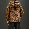 Jaquetas masculinas Dyb Zacq Moda Quente Amor Jaqueta de Inverno Homens Casaco Mulher Com Capuz Faux Fur Leopard Casual Slim Parka S3XL 231114