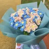 Decorative Flowers Artificial Crochet Bouquets DIY Milk Cotton Hand Knitted Flower Finished Hand-Woven Festival Handicraft Home Deco