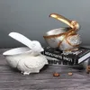 Obiekty dekoracyjne figurki żywiczna statua Kluczowy pojemnik na cukierki Nordic Animal Figurina Miniaturowa uchwyt na stół Ornament Decorat do domu 231114