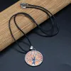 Colares pendentes Colar de casca natural Round Tree of Life Padrão para jóias Comprimento de presente requintado 55 5cm