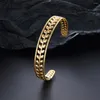 Bangle Leaf Vine Hollow Bangles Saneanless Steel Opensize Leaves Mount для женщин Wifes Luxury Design Dize Trend Dewelry Bracelet