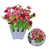 Flores decorativas 1 pieza de flores artificiales en macetas de escritorio plantas falsas bonsái planta de plástico decoración de jardín para el hogar