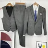 Ternos masculinos blazers s5xl blazer colete calças 3 peça moda boutique retro terno noivo vestido de casamento xadrez escritório de negócios 231114