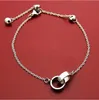 Tennis Luxury Fashion Brand hand rope bracelets bangle small double ring Titanium steel women love couple bracelet