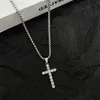 Pendentif Colliers Hip Hop Croix Collier Argent Or Couleur En Gros Zircon Tennis Chaîne Glacé Bling Avec Boîte 50 cm 60 cm 70 cm Bijoux Mode Pour Rap Street Cadeau