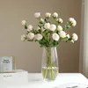 Decorative Flowers 53CM Artificial Scorched Edge Rose Dried Used Dry Flower Home Decoration Dining Table Indoor