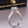 Cluster Rings Caoshi Classic Wedding Jewelry Silver Color With Solitaire 6 Cz Stone For Women Love Accessories Valentines Gift