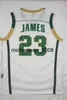 Mich28 Irish St. Vincent Mary Jerseys Hombres Baloncesto Escuela secundaria LeBron 23 James Jersey Hombres Verde Blanco Visitante Equipo Deporte Transpirable Alta calidad