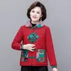 Etniska kläder 2023 Chinese Tang Suit Autumn Winter National Women Cotton Stitching Design Lång ärm Tjockad bomullsuttagare S2