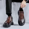 Dress Shoes For Men's Leather Spring Autumn Loose Casual Men Korean Version Simple Soft Soled Business