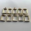 Pendant Necklaces 10pcs/lot 12x16mm Copper With Gold Plated Recangle Base For Setting Stone