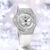 Wristwatches Style Circular Dream Butterfly Watch Girl Waterproof Luxury Women's Full Drill Large Dial Quartz