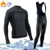 Cycling Jersey Sets 2024 Winter Thermal Fleece Set Long Sleeve Ropa Ciclismo Hombre Bicycle Clothing maillot 231115