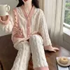 home clothing Men And Women's New Coral Fleece Home Clothing Flannel Pajamas Autumn Winter Couple Solid Color Thicken Sleepwear Set R231115