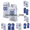 Mich28 NCAA College Kentucky Wildcats Basketball Jersey 2 Kahlil Whitney 21 Zan Payne 23 Davis EJ Montgomery Murray 25 PJ Washington Custom