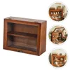 Förvaringshållare Rackar Display Box Wood Cabinet Case Bread Holder Boxar Wall Hyllar Träskugga Organiser Cup Rack Mug Countert Kitchen 231114