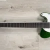 SCT Stephen Carpenter 7 Strings Metallic Green Sparkle Electric Guitar String Thru Body Bridge White Pearl Pickguard China EMG Pickups 9V Battery Box Black Hardawre