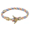 Classic Design Gold Anchor Cuff Bracelets Handmade Colorful Paracord Jewelry