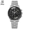 شاهد عصابات Jhlu Watch Men's Luxury Fashion Diald عالي الجودة Dial Luminous Fething Steel Band Quartz Watch Men's Watch 231115