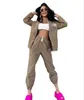 Ny Spring Women's Two Piece Pants Tracksuits Casual Fashion Long Sleeved Two-Piece Jogger Set Jacket + Pant Ladies G Tracksuit Sweat Sweits