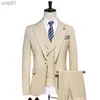 Мужские куртки (куртка + жилет + брюки) Boutique Pure Color Мужской деловой деловой костюм Комплект из трех частей и комплект из двух частей Свадебное платье для жениха S-5XLL231115