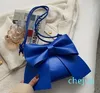 Evening Bags Big Bow-knot Shoulder Leather Elegant Women Handbag Pure Color Travel Party Clutch For Outdoor Shopping Traveling