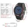Wristwatches Est Ebony Wood Watch For Man Unique Navy Dial Natural Handmade Men's Black Genuine Leather Clock Hour Reloj Para Hombre