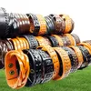 Whole 30pcspack BlackBrownCoffee Men039s Genuine Leather Wide Fashion Cuff Bracelets Brand New cowhide9334384