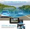 Car DVR Dash Cam double caméra 4K pour enregistreur vidéo de voiture UHD Vision nocturne Dashcam GPS 24h moniteur de stationnement 170FOV 2 lecteur DVR enregistreur Q231115