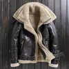 Men's Leather Faux High Quality Genuine Jacket Natural Fur Slim Fit Male Short Thick Warm Sheepskin Shearling Outerwear Men Biker Wool Coat 231114