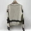 Maglioni da donna ZESSAM Lettera Jacquard lavorato a maglia maglione da donna manica lunga allentato pullover femminile classico retrò Lady Top 231115