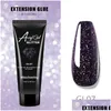 Gel de uñas Glitter Nail Extenion Gel 15 ml Acrílico Cristal duro Pegamento Polaco Constructor Consejos Mejora Extensión rápida Manicura Gota Delive Dhgri