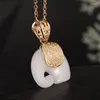 Pendant Necklaces Fashion Delicate Elephant Shape Imitation Jade Necklace Women's Lovely Xiu'an Banquet Daily Amulet Accessories