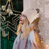 Jaquetas de esqui 3 pcs chapéu térmico confortável inverno quente protetor de cabeça de malha chapéus mulheres engrossar acrílico menina senhorita