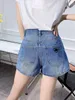 Denim Triangle Shorts Women Designer Fashion Letter Pants Summer Causal Slim Capris Clothes High Quality SML