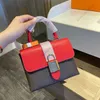 Echt leer Caviar Lock crossbody schoudertas hete vrouwen causale locky dame portemonnee brief handtas populaire bakken meisje topkwaliteit hasp handtassen lange vierkante portemonnee