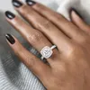 Band Hochzeitsvergütung Ringe für Frauen Paar Sier Sier Farbkristall Birde Ehe Zirkon Ring Trend Schmuck R531 231114