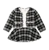 Rompers 2PCS Autumn Winter Spring Party Baby Girls Clothes Plaid Coat Tops Tutu Dress Formal Outfits Fit For 0 6 Years 231115