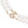 Luxury Designer Double Pearl Necklace Womens Vintage Necklace Aesthetic Jewelry Pendant Wedding Gifts